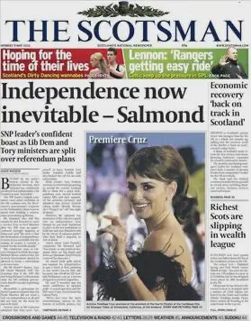 First edition of the Edinburgh-based Scotsman newspaper, published